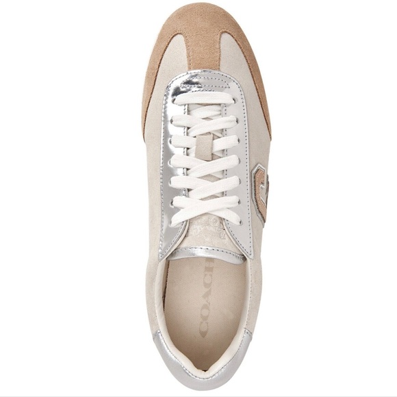 COACH: Ian Mirror Metallic/Suede Sneakers - Picture 3 of 16